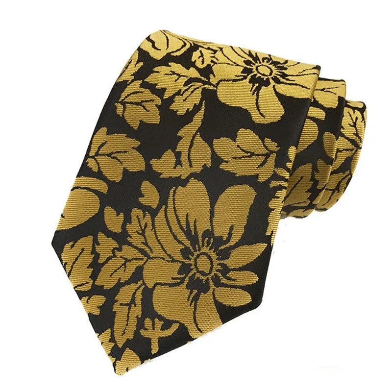 2Pcs Men's Garden Leaves Floral Necktie Set