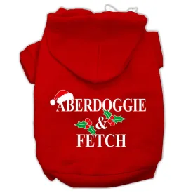 Aberdoggie Christmas Screen Print Pet Hoodies Red Size M (12)