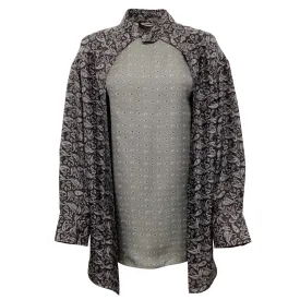 Alexander Wang Grey / Purple Silk Paisley Layered Blouse