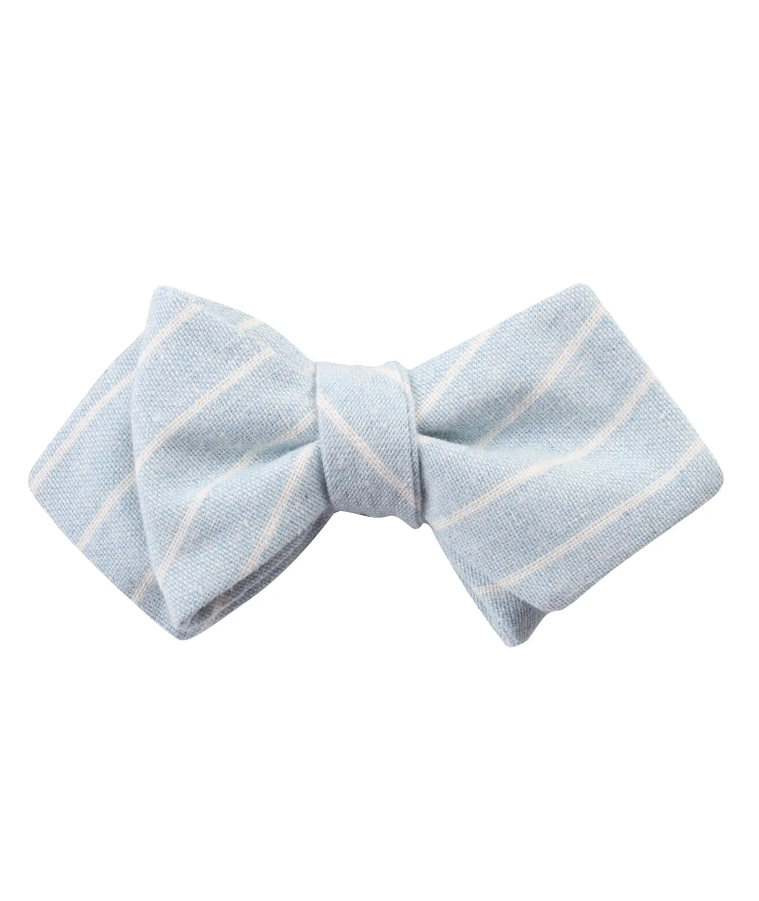 Baby Blue Wide Pinstripe Linen Diamond Self Bow Tie