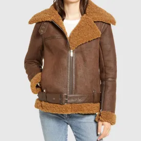 Best Looking Winter Classic Brown Women’s Faux Shearling Jacket