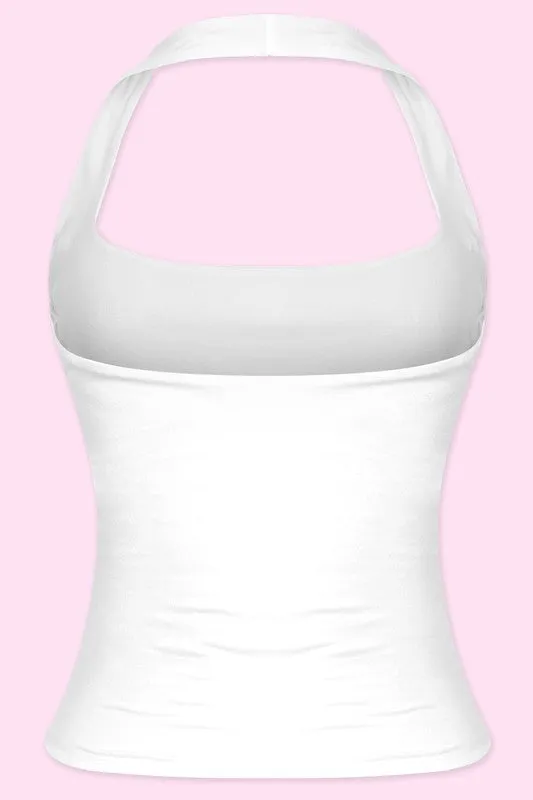 Beverly Halter Top (White)