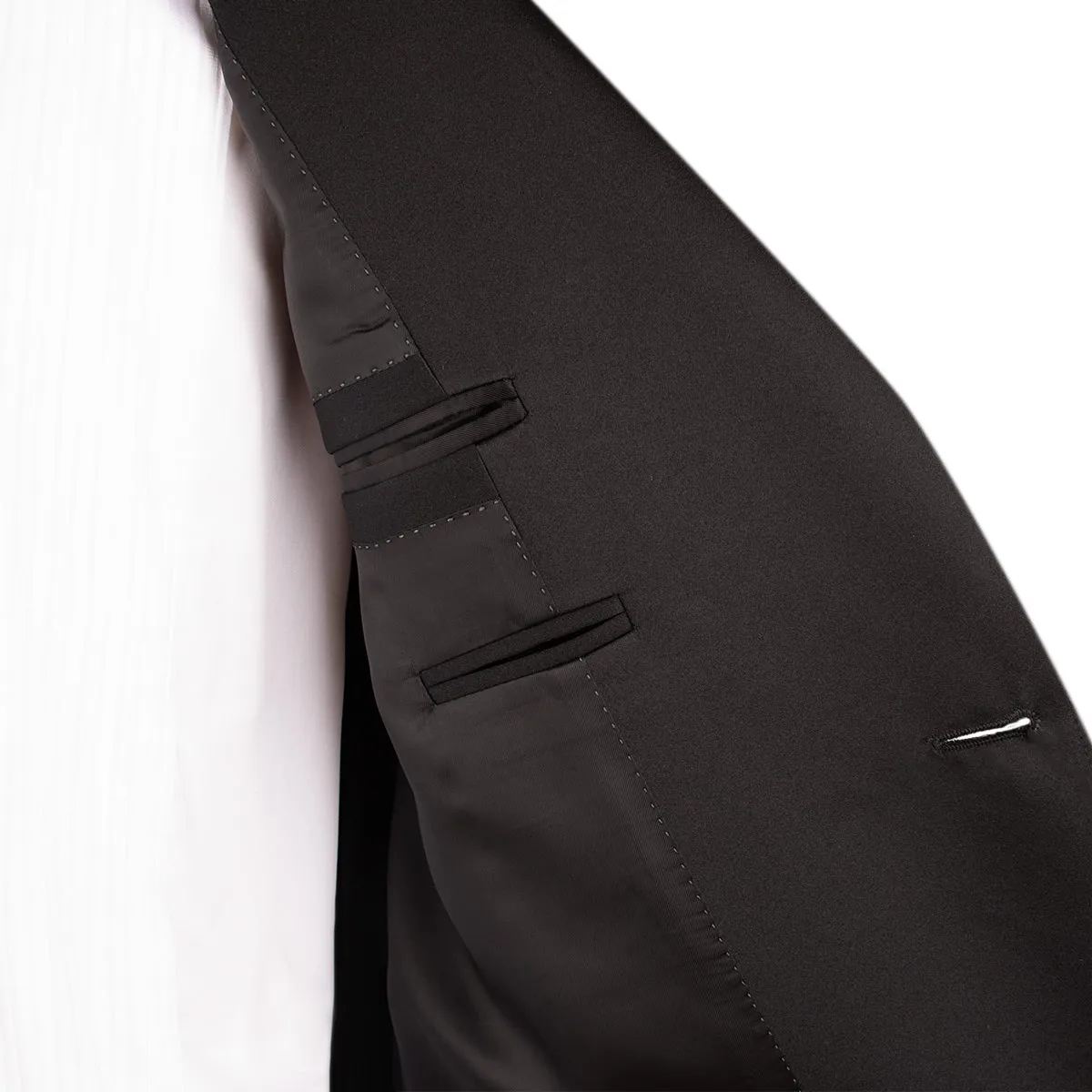 Black Loro Piana Super 130's Wool Tuxedo Suit