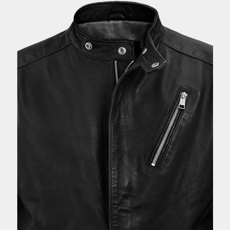 Buy Best Style Mens Genuine Moto Road Black Biker Leather Jacket