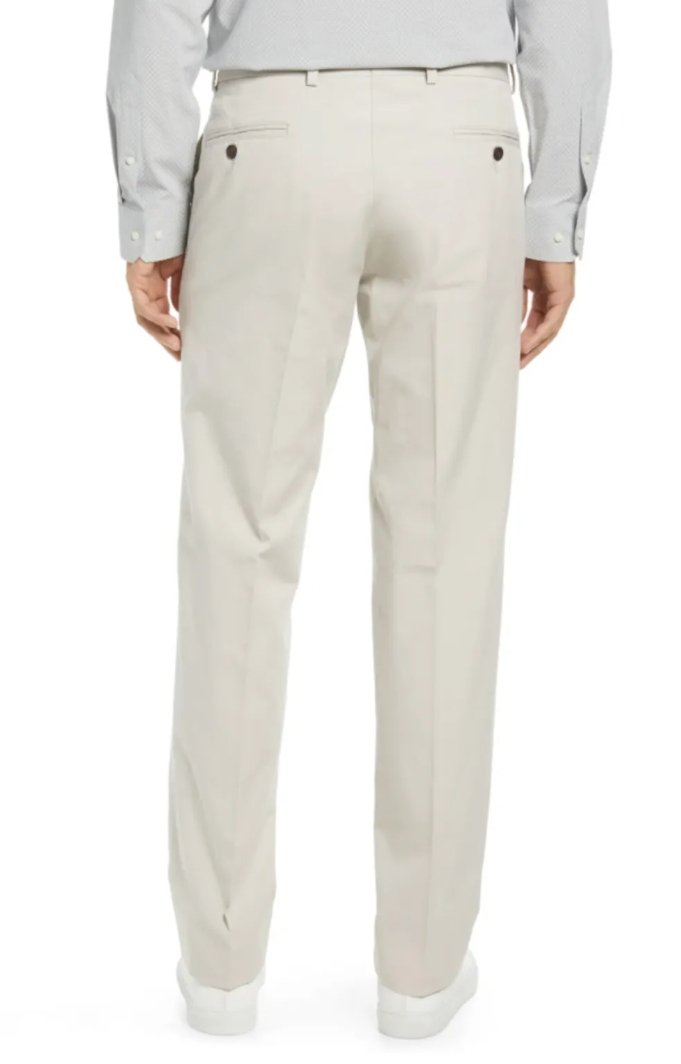 Charleston Khakis Washed Poplin, Flat Front, Regular Rise, Stone