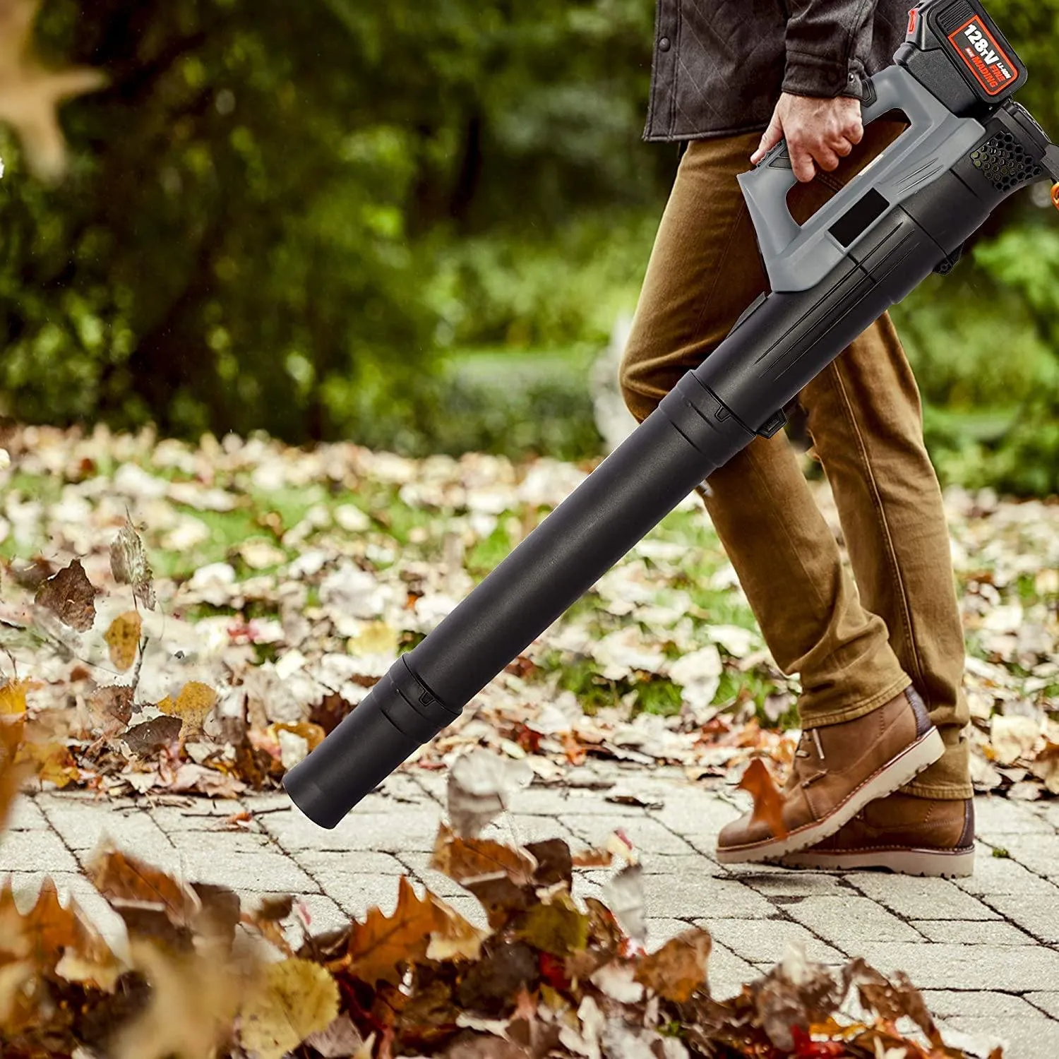 Cordless Leaf Blower 20V 4.0Ah 124MPH Speed Lithium Battery and Charger Included for Lawn Care -Black