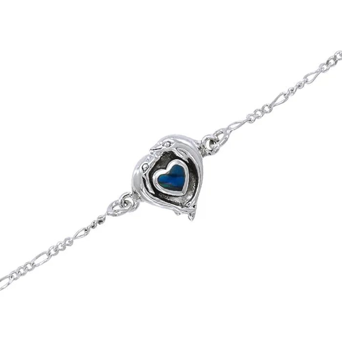 Dolphin Silver Heart Anklet - 925 Real Silver