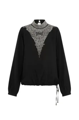 Embellished Black Blouse