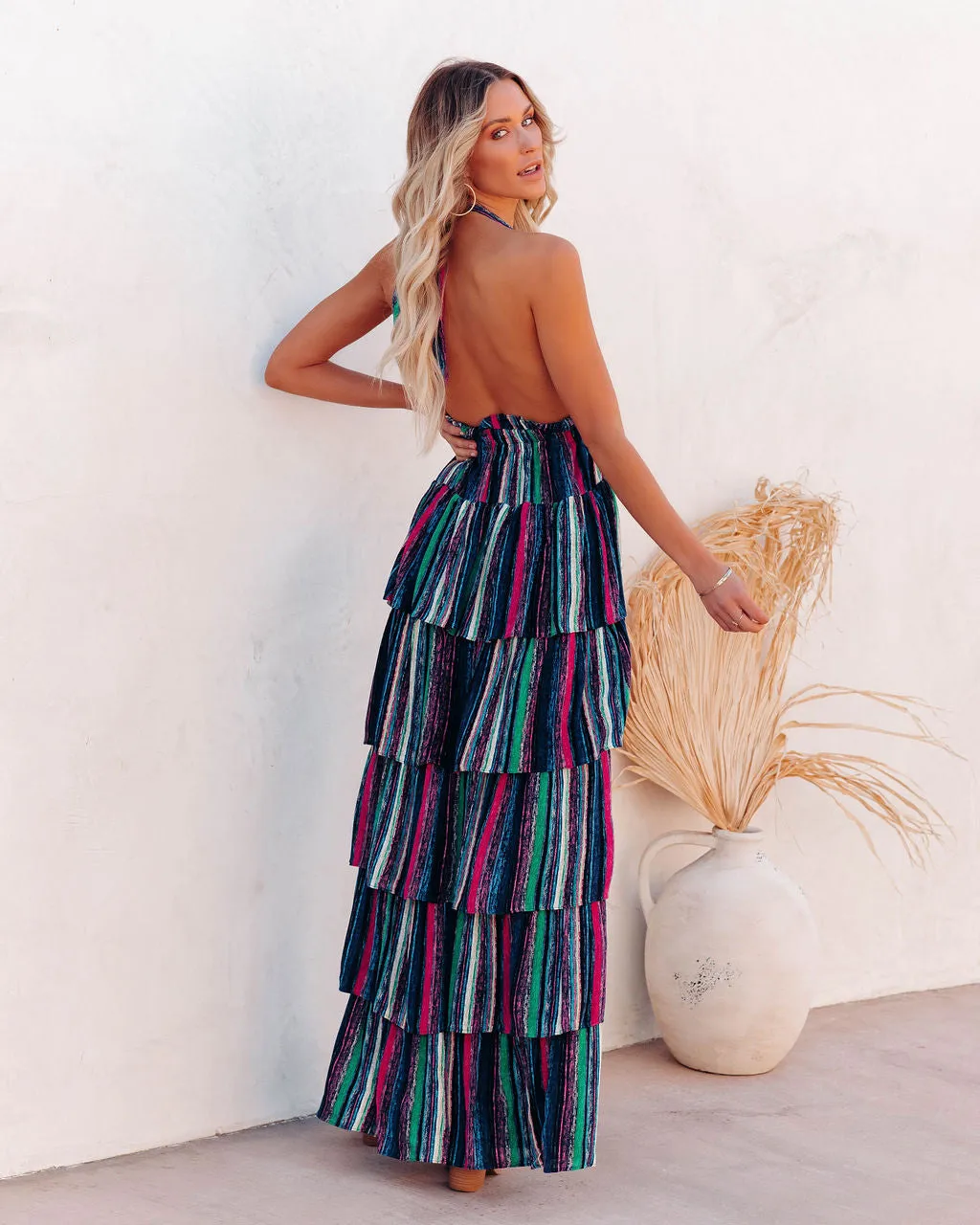 Esperanza Tiered Halter Maxi Dress