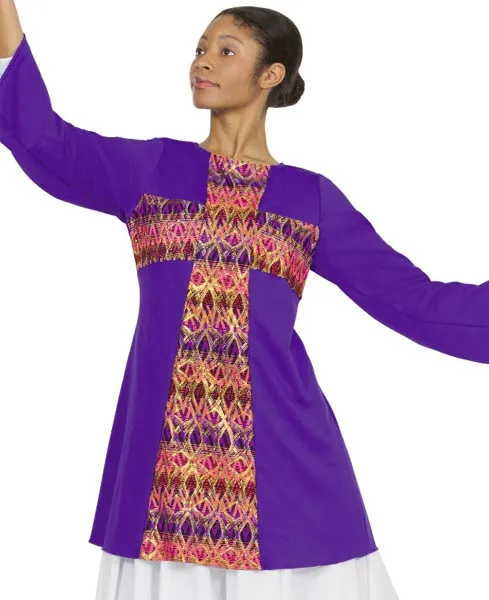 Eurotard 63565 Womens and Plus Joyful Praise Long Sleeve Tunic