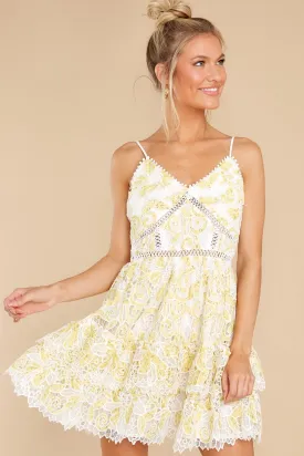 Flash A Smile Yellow Eyelet Dress