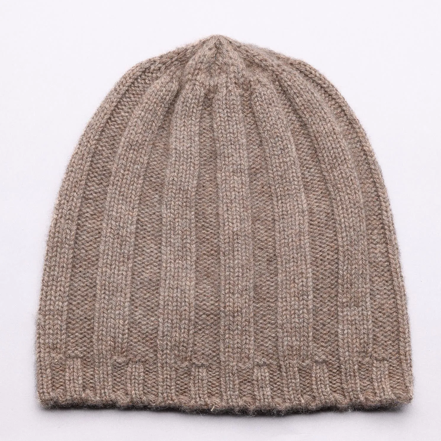 HUDSON 100% Pure Cashmere Jumbo Rib Beanie, Donkey Brown