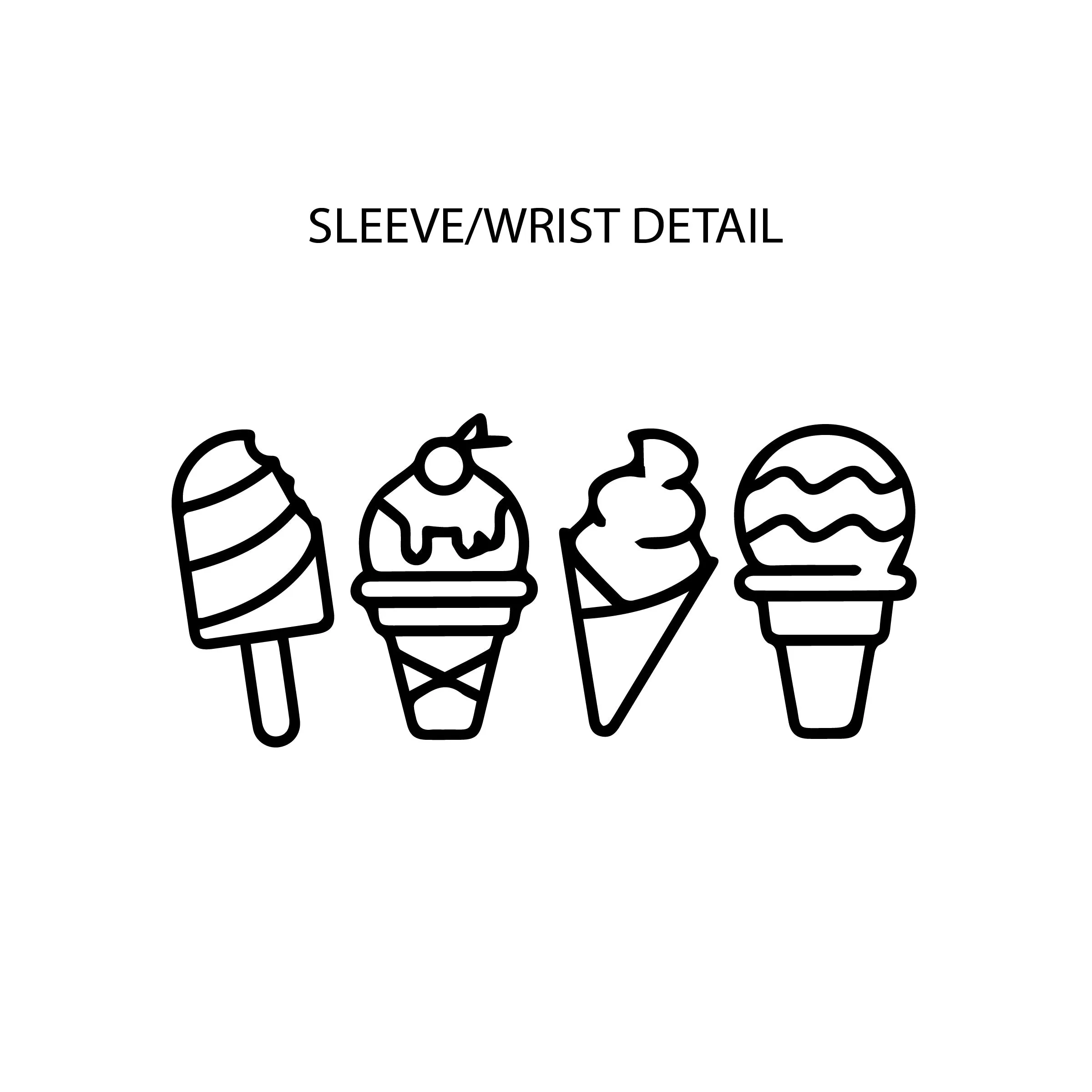 I DREAM OF ICE CREAM - Ice Cream Wrist Detail - One Piece Baby Sleeper