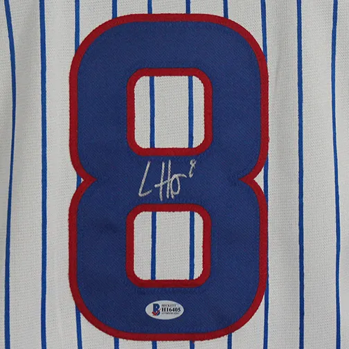 Ian Happ Autographed Chicago Pinstripe Throwback Baseball Jersey (Beckett)