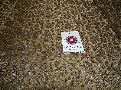 Indian  Floral Gold Metallic faux silk banarsi Brocade 44" Wide M377