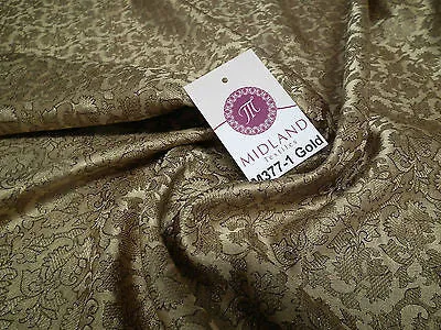 Indian  Floral Gold Metallic faux silk banarsi Brocade 44" Wide M377