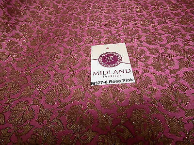 Indian  Floral Gold Metallic faux silk banarsi Brocade 44" Wide M377