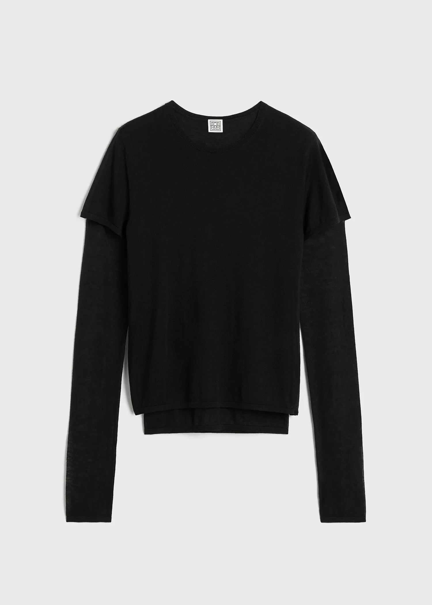 Layered knit tee black