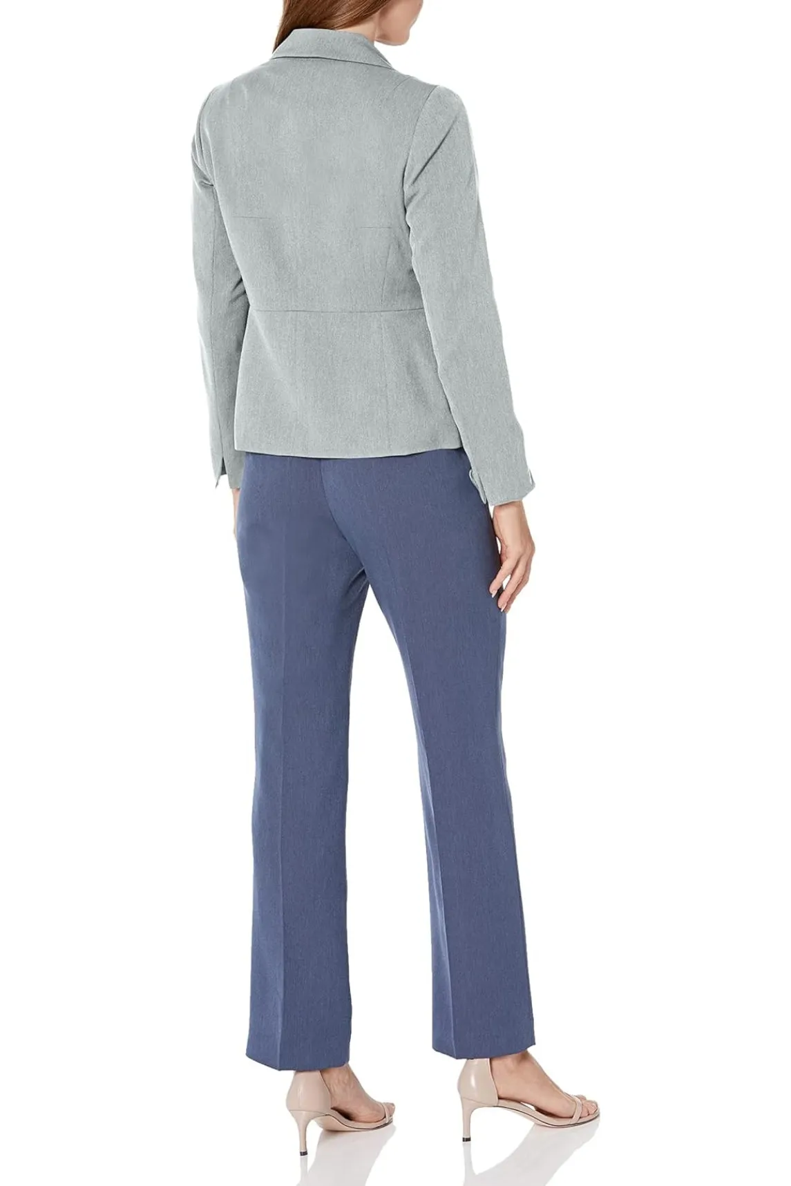 Le Suit Crepe One Button Notch Collar Pant Suit