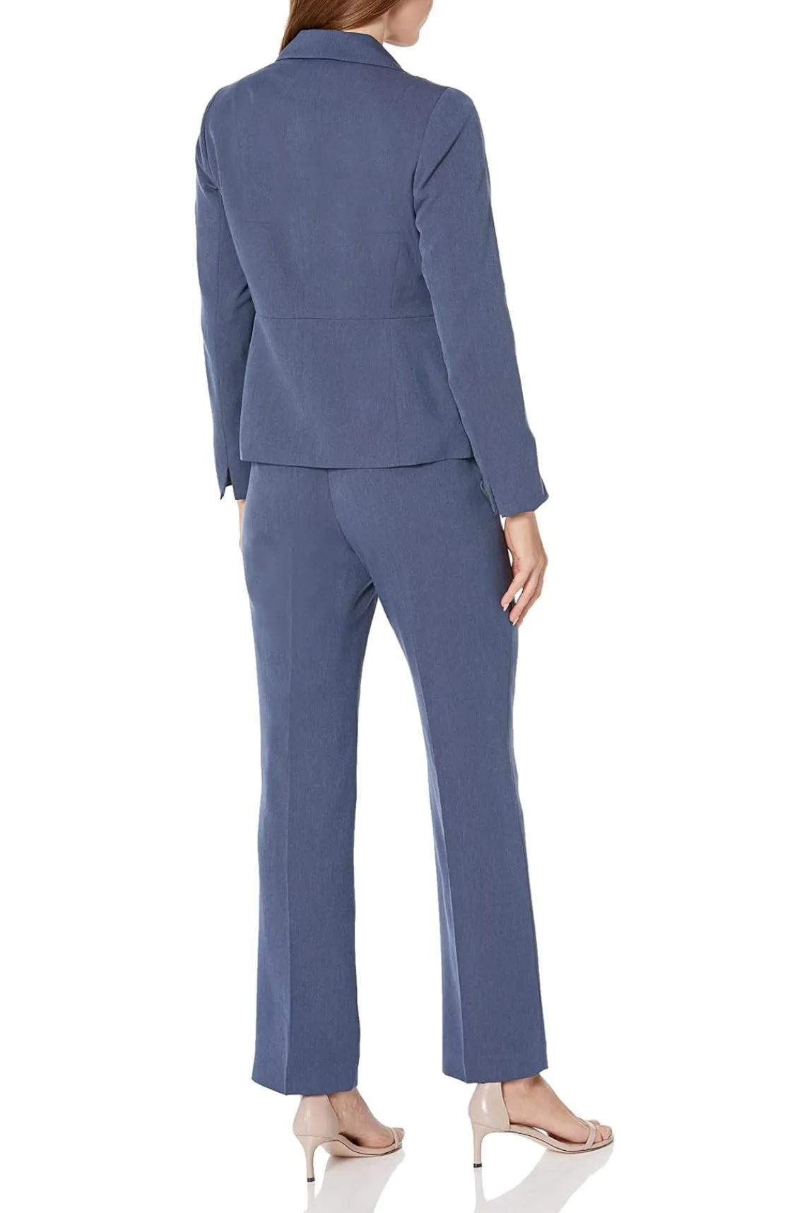 Le Suit Crepe One Button Notch Collar Pant Suit