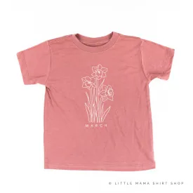 MARCH BIRTH FLOWER - Daffodil - Short Sleeve Child Shirt