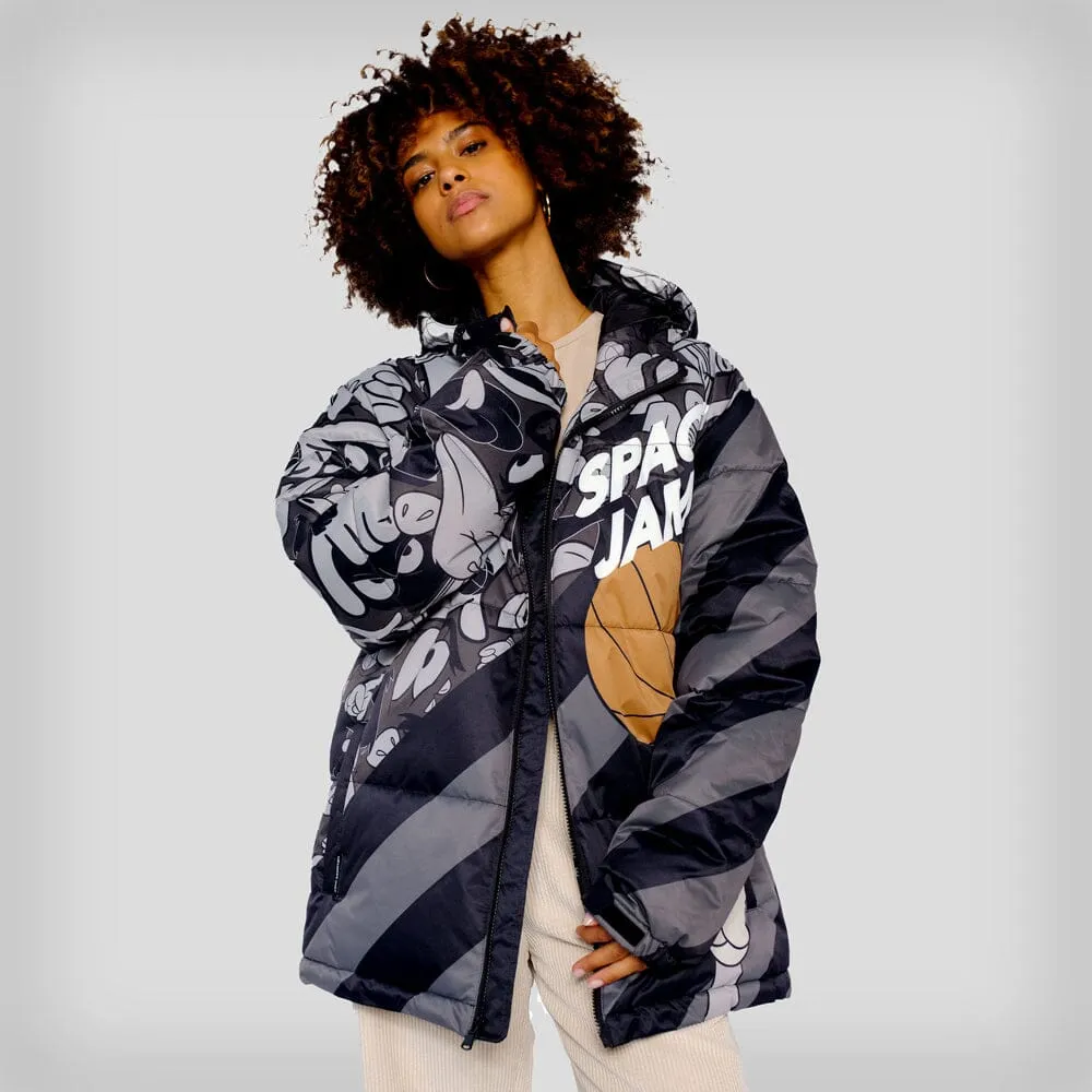 Members Only Women's Space Jam Puffer Oversized Jacket