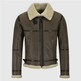 Men Best Looking Winter B3 Brown Air Force Shearling Jacket