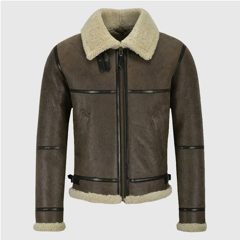 Men Best Looking Winter B3 Brown Air Force Shearling Jacket