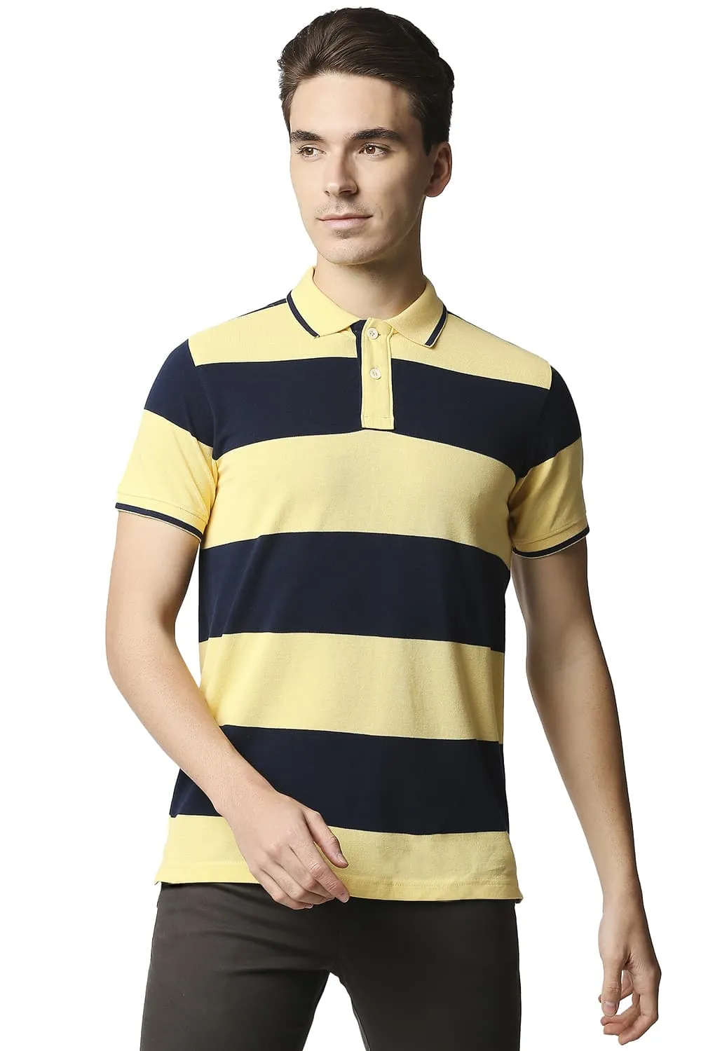 Muscle Fit Stripe Polo Stripes T-shirt