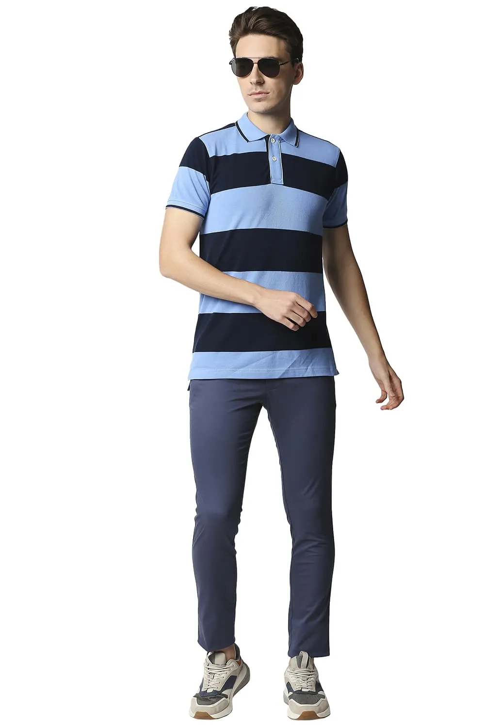 Muscle Fit Stripe Polo Stripes T-shirt