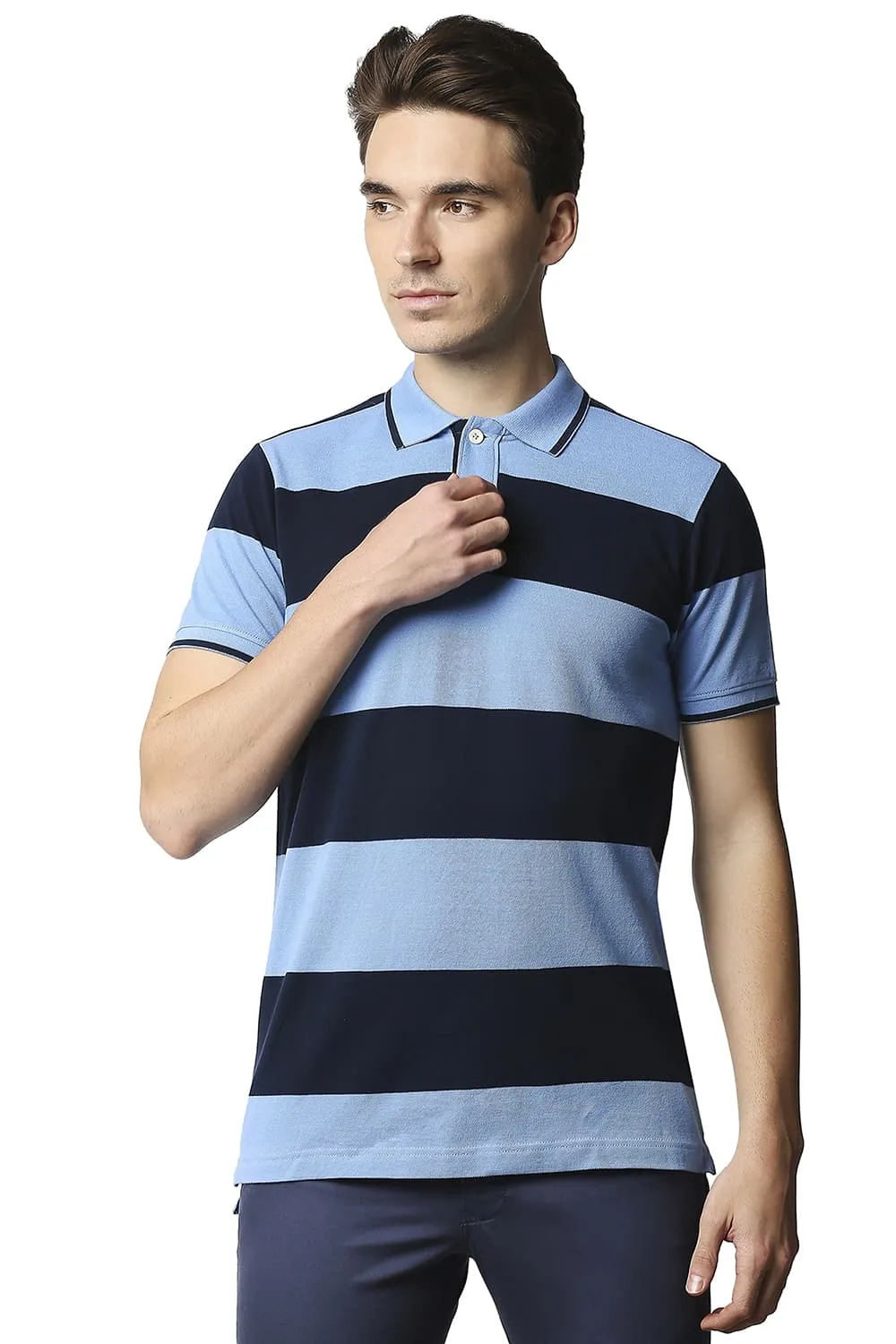 Muscle Fit Stripe Polo Stripes T-shirt