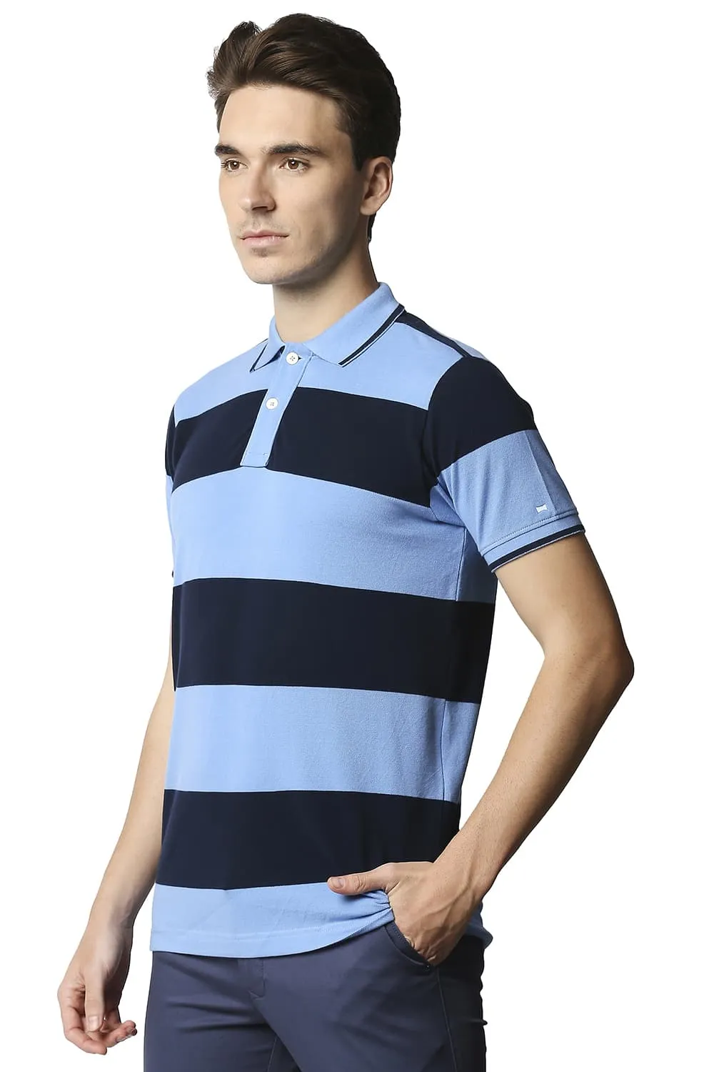 Muscle Fit Stripe Polo Stripes T-shirt