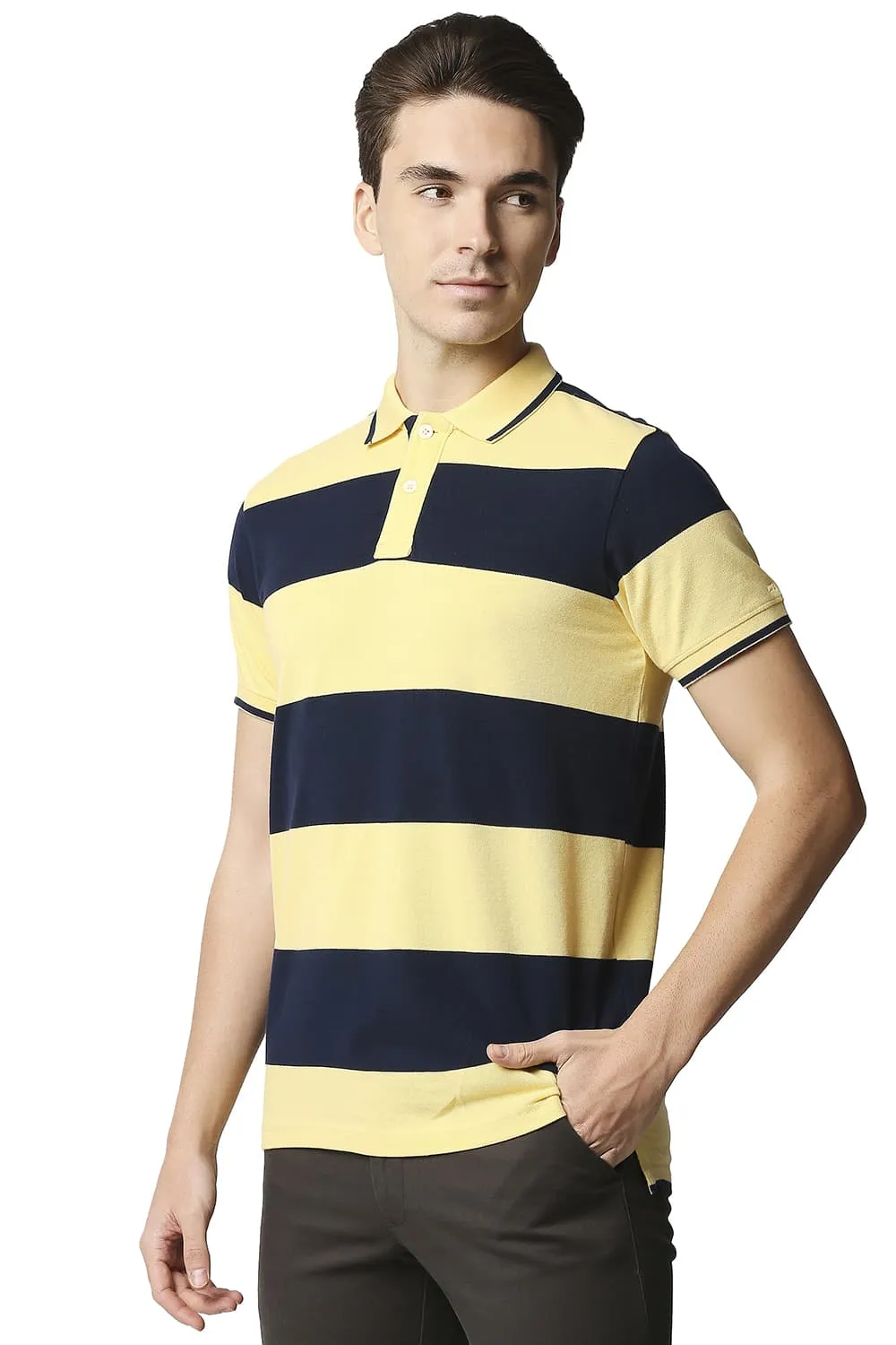 Muscle Fit Stripe Polo Stripes T-shirt