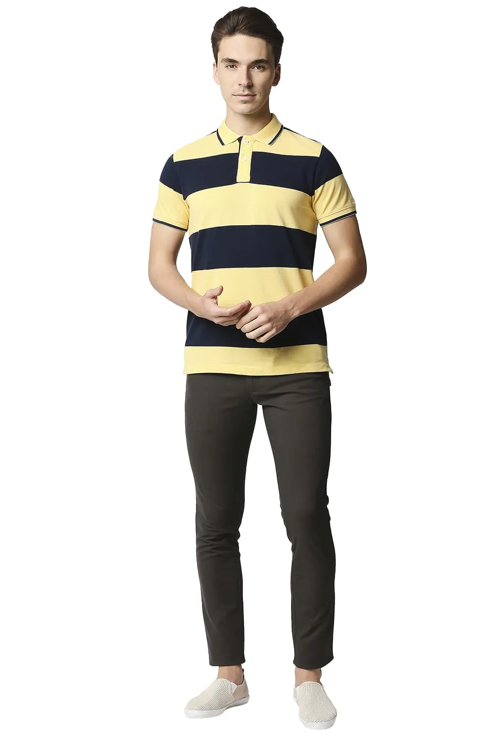 Muscle Fit Stripe Polo Stripes T-shirt