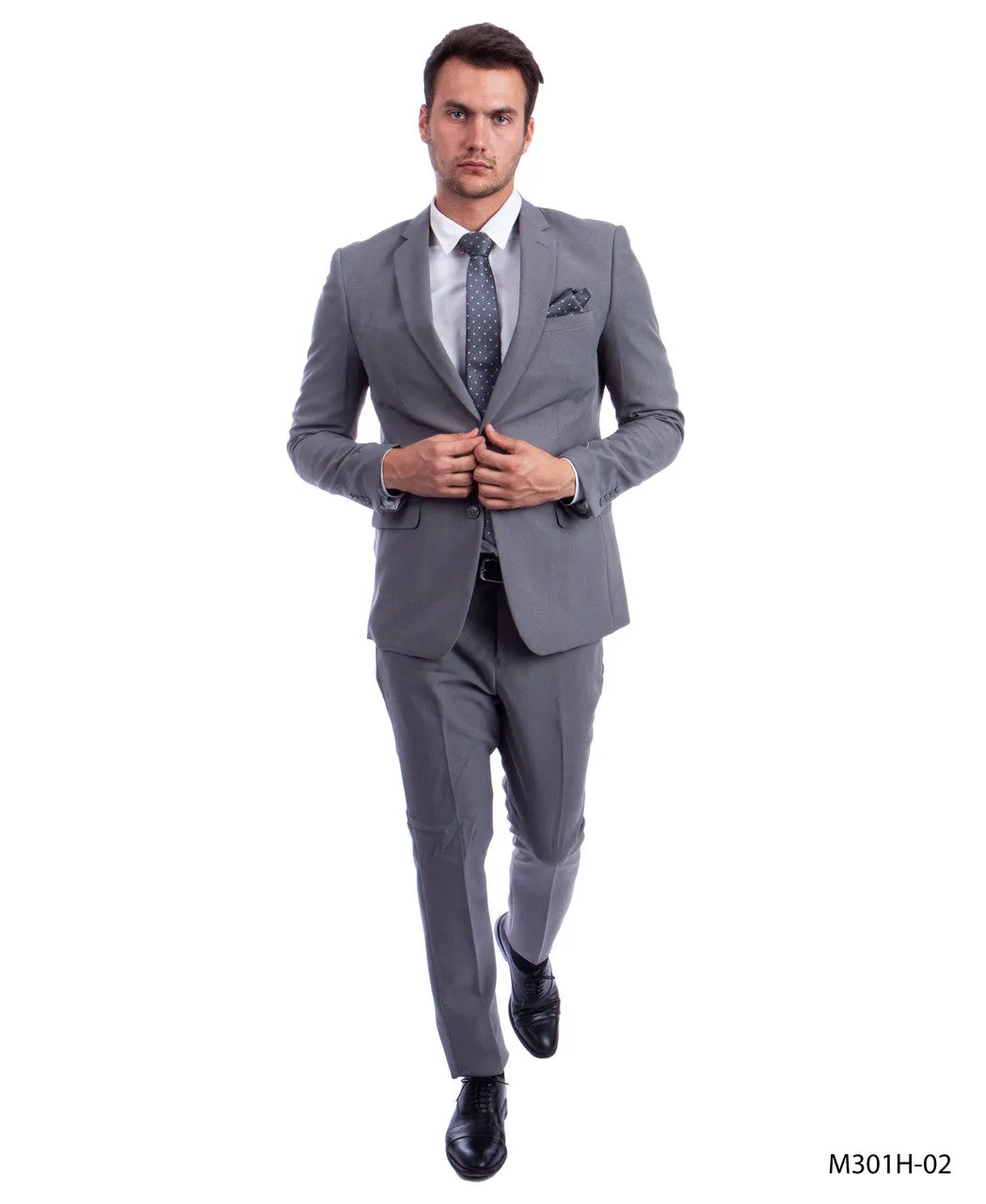 New Vitto  Light Grey 2 Piece Hybrid Fit Suit