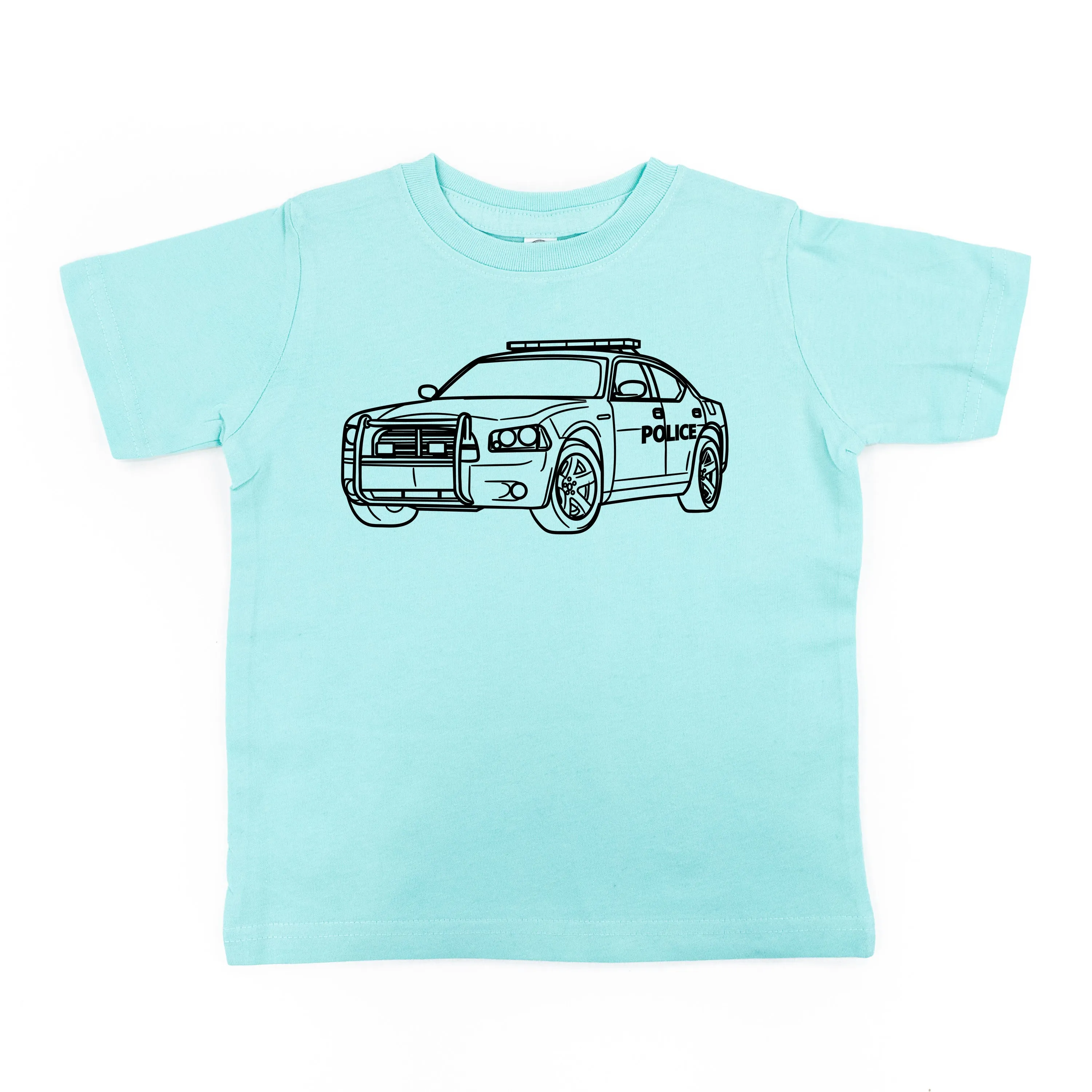 POLICE CAR - Minimalist Design - Short Sleeve Child Shirt