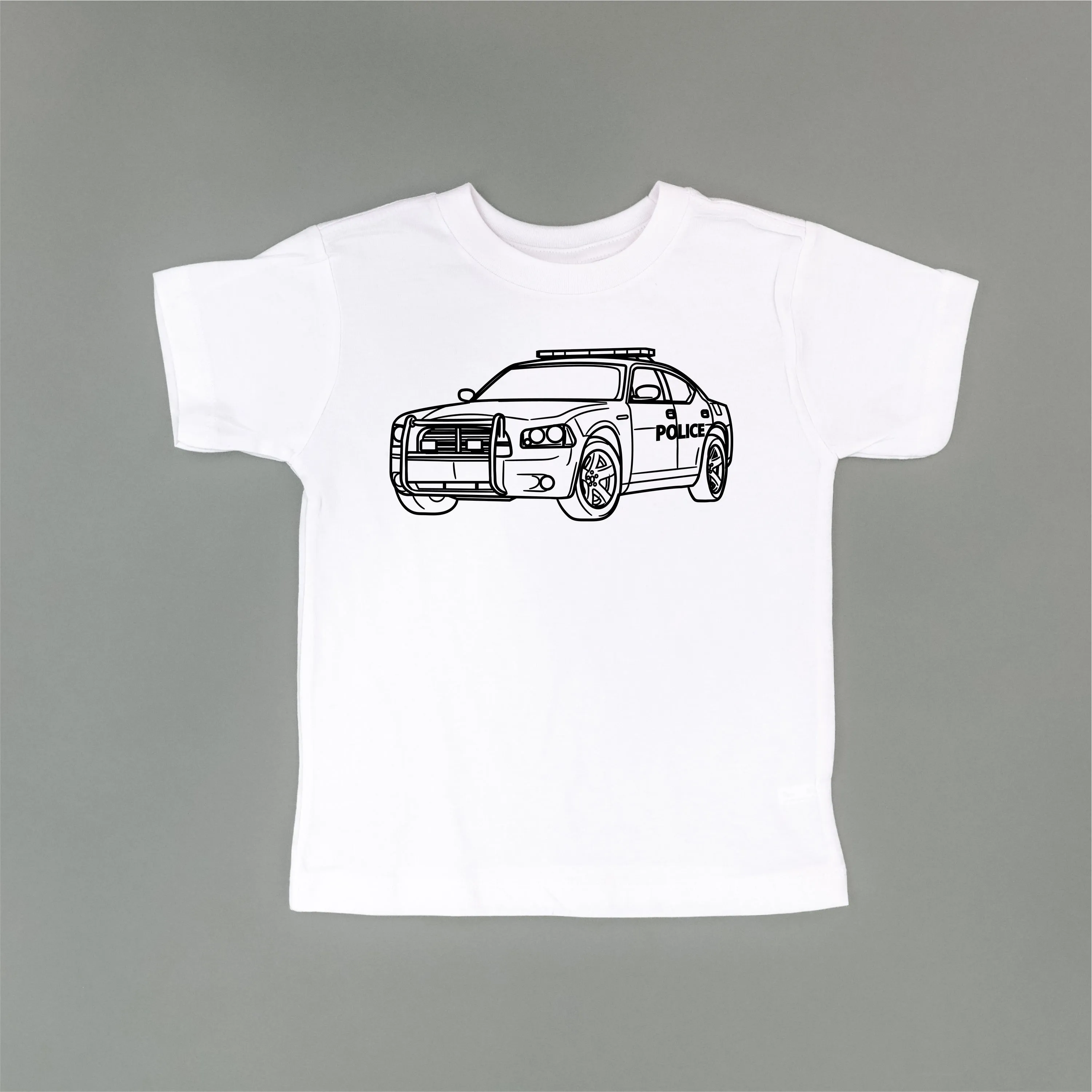 POLICE CAR - Minimalist Design - Short Sleeve Child Shirt