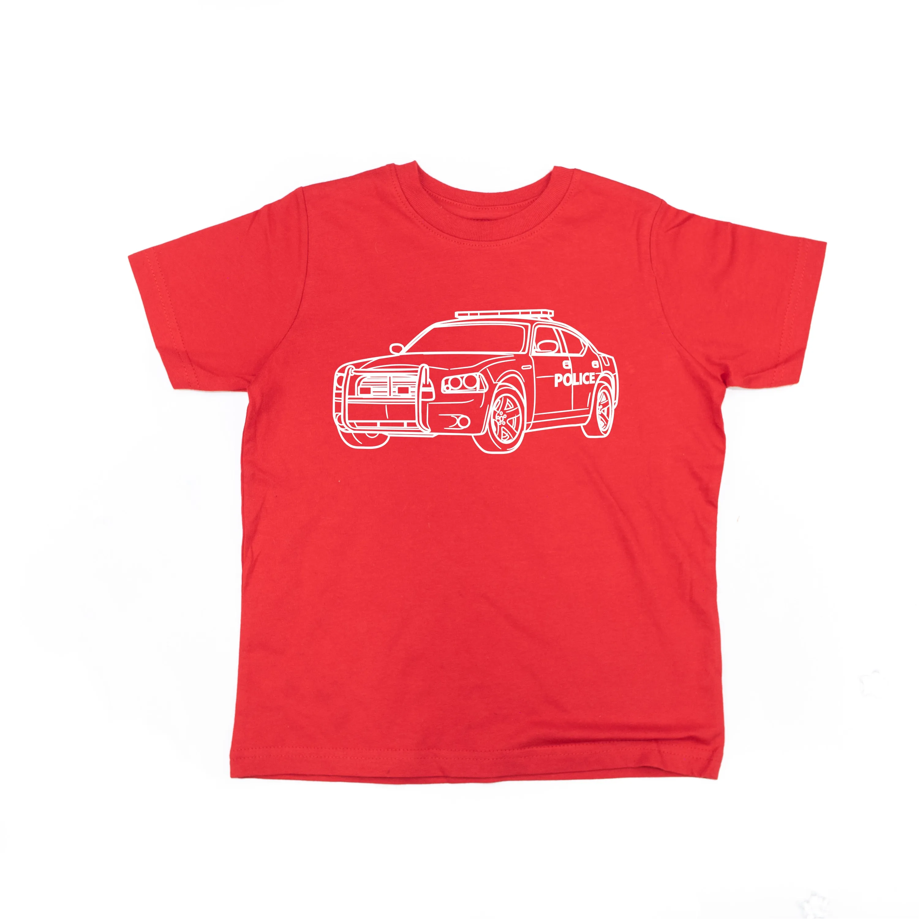 POLICE CAR - Minimalist Design - Short Sleeve Child Shirt