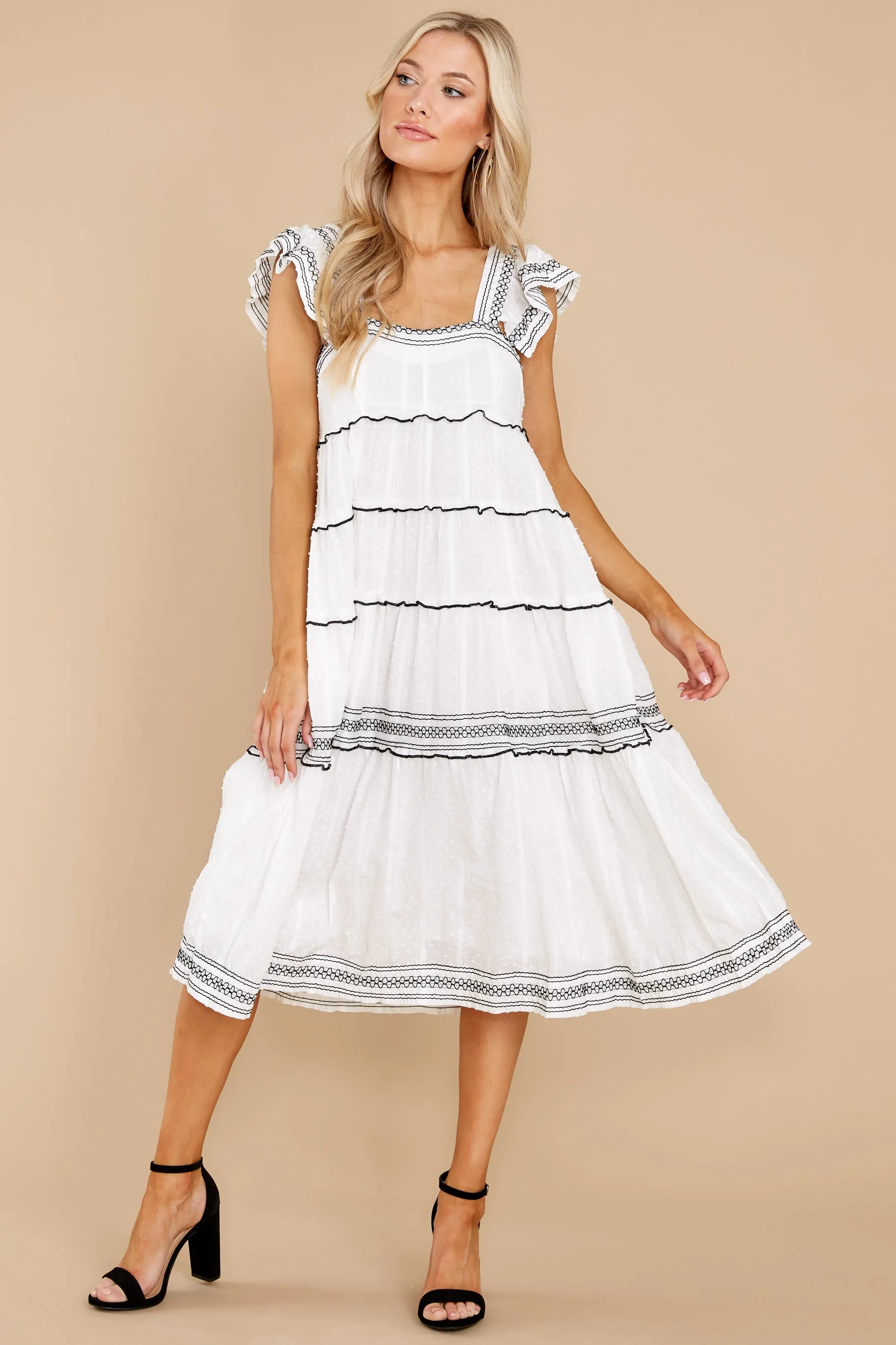 Pop The Question White Midi Dress