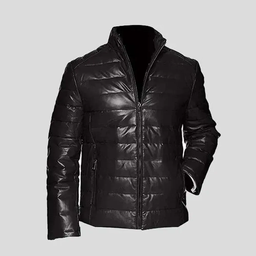 Purchase Best Men’s Leather Packable Down Filled Puffer Jacket