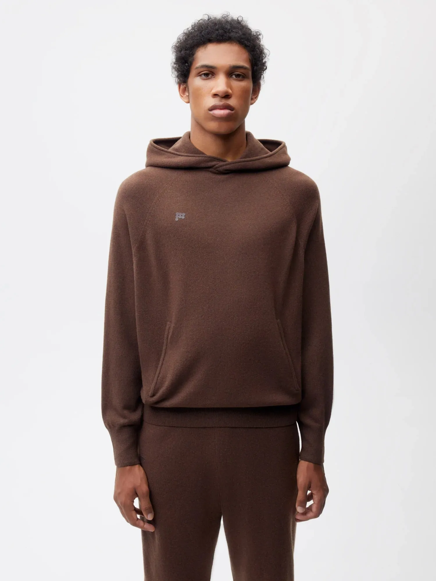 Recycled Cashmere Hoodie—chestnut brown