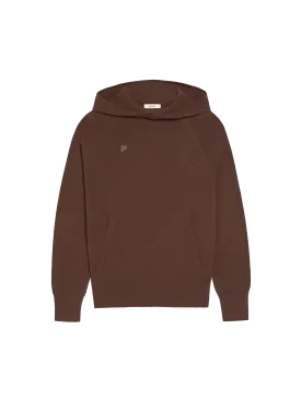 Recycled Cashmere Hoodie—chestnut brown