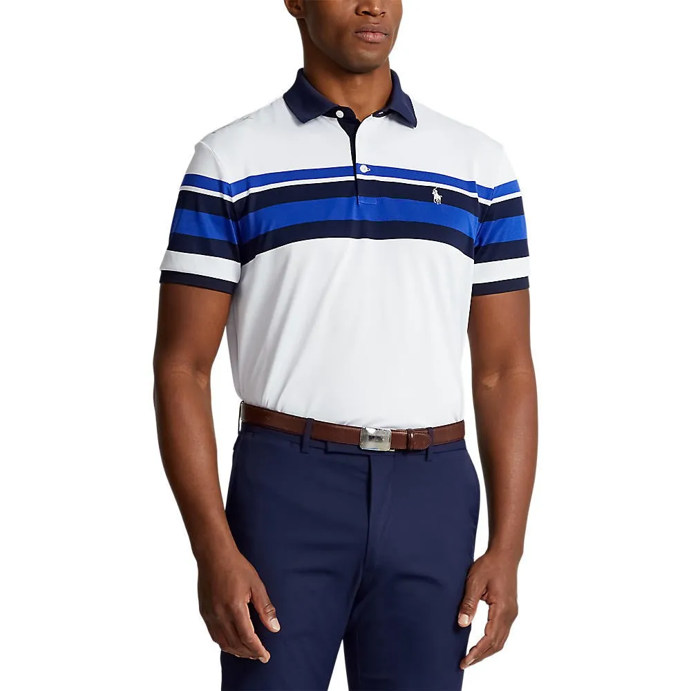 RLX Ralph Lauren Performance Pique Golf Shirt - Pure White Multi