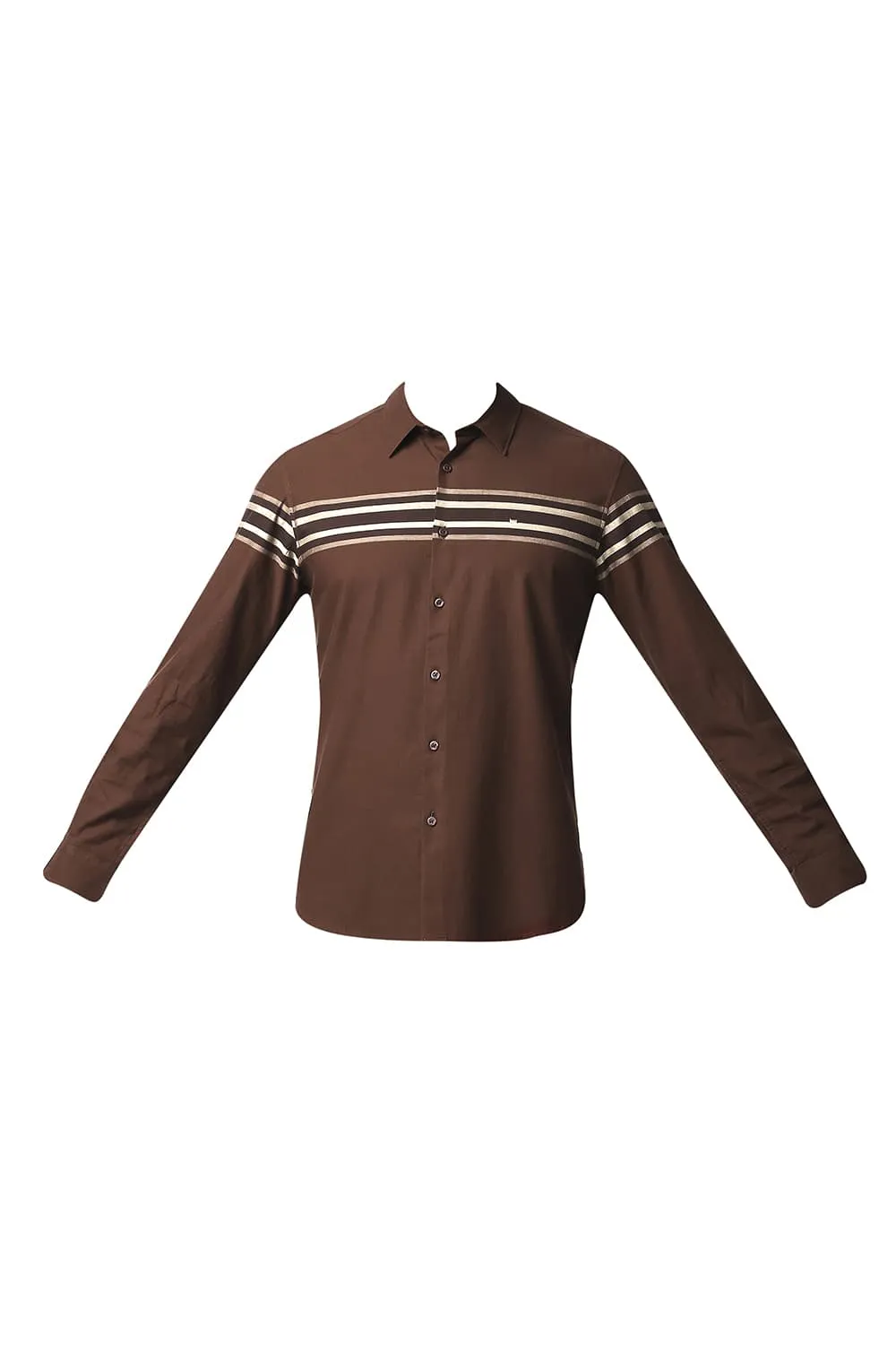 Slim Fit Dobby Engineering Weft Stripe Shirt