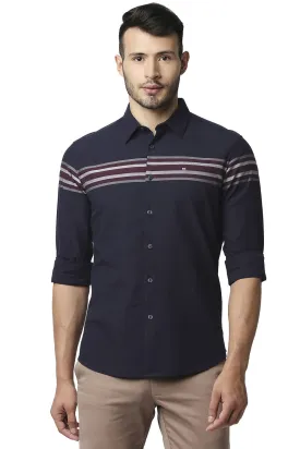 Slim Fit Dobby Engineering Weft Stripe Shirt