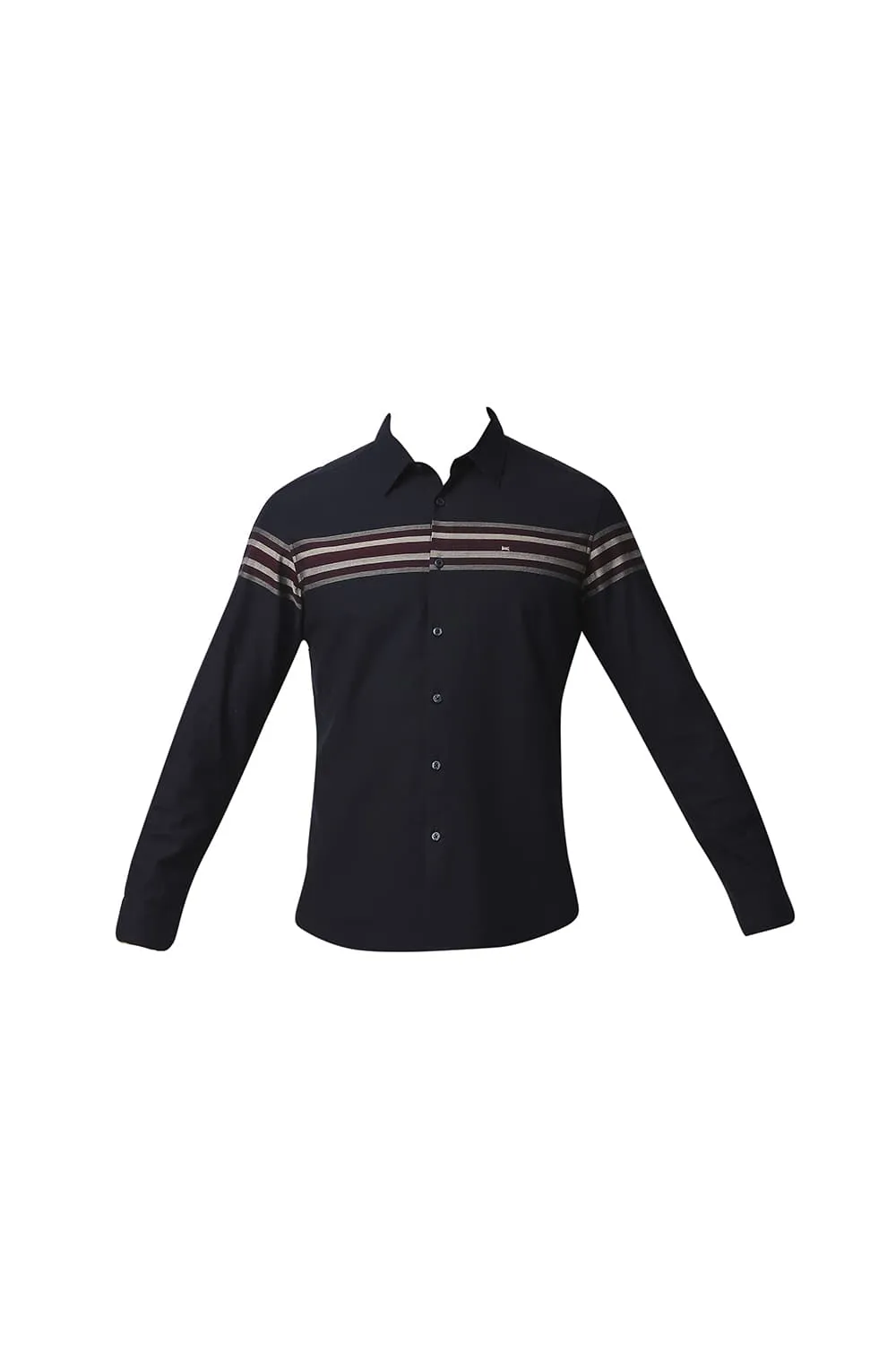 Slim Fit Dobby Engineering Weft Stripe Shirt