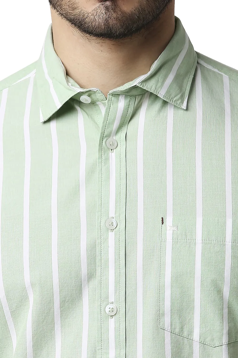 Slim Fit Fil-a-fil Stripe Shirt