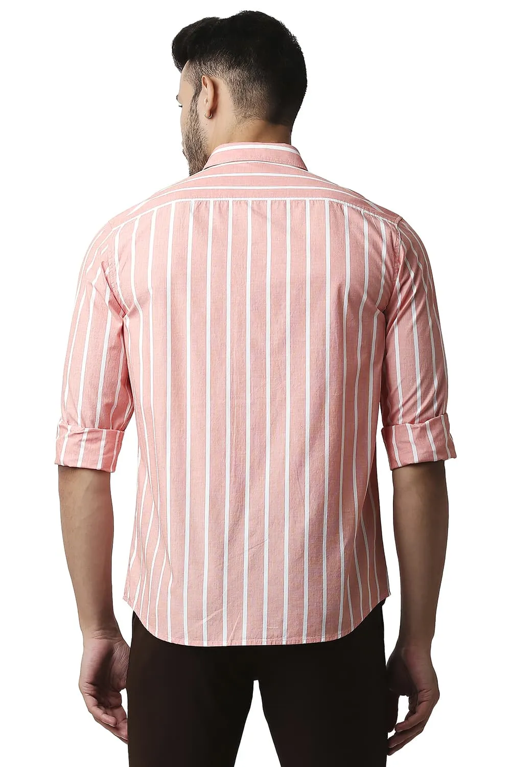 Slim Fit Fil-a-fil Stripe Shirt