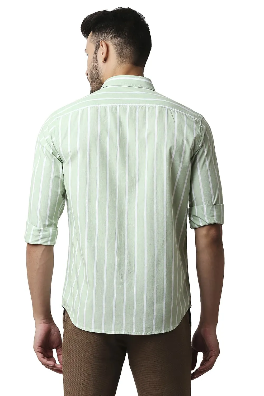 Slim Fit Fil-a-fil Stripe Shirt