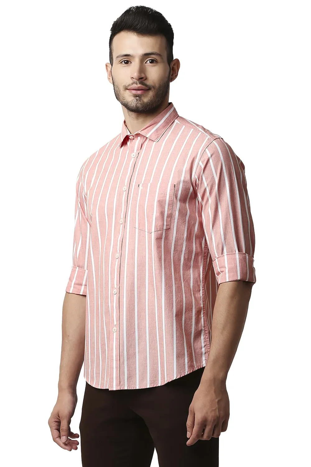 Slim Fit Fil-a-fil Stripe Shirt